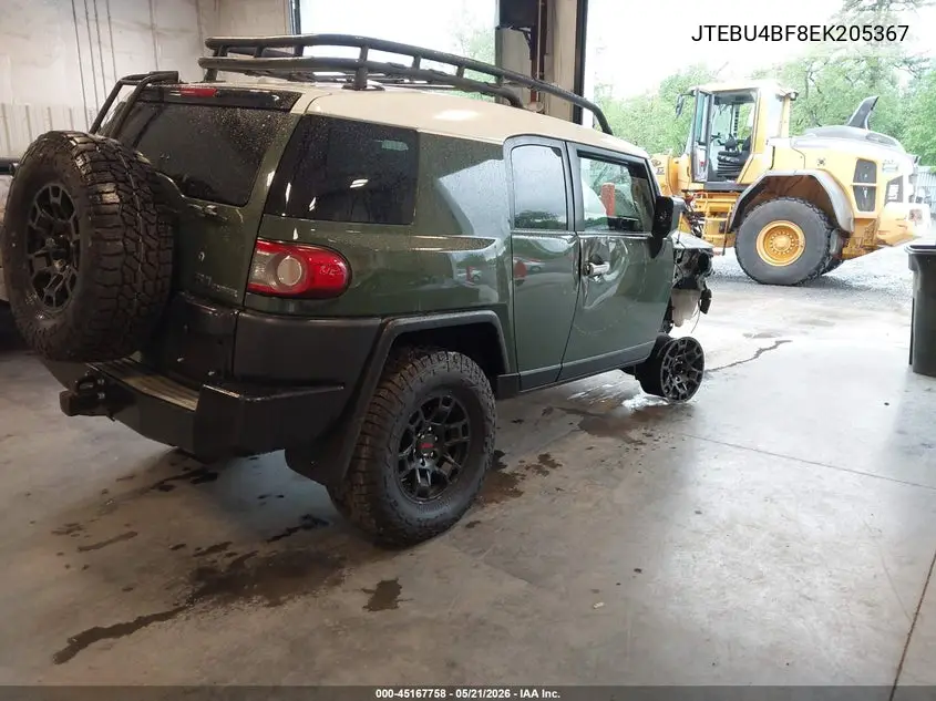 2014 Toyota Fj Cruiser VIN: JTEBU4BF8EK205367 Lot: 45167758