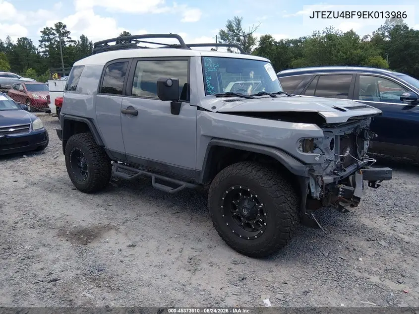 2014 Toyota Fj Cruiser VIN: JTEZU4BF9EK013986 Lot: 45373610