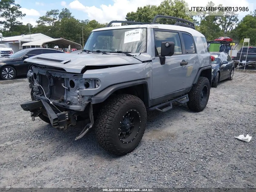 2014 Toyota Fj Cruiser VIN: JTEZU4BF9EK013986 Lot: 45373610