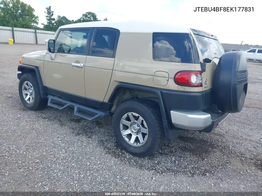 2014 Toyota Fj Cruiser VIN: JTEBU4BF8EK177831 Lot: 45551329