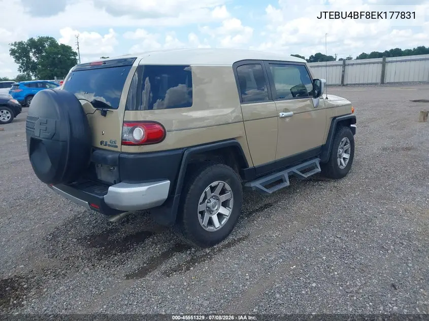 2014 Toyota Fj Cruiser VIN: JTEBU4BF8EK177831 Lot: 45551329