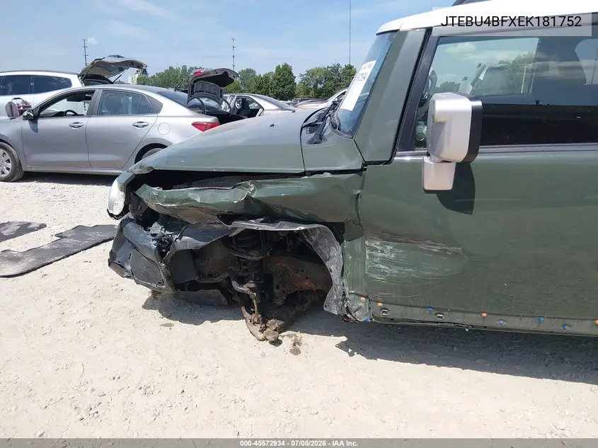 2014 Toyota Fj Cruiser VIN: JTEBU4BFXEK181752 Lot: 45572934