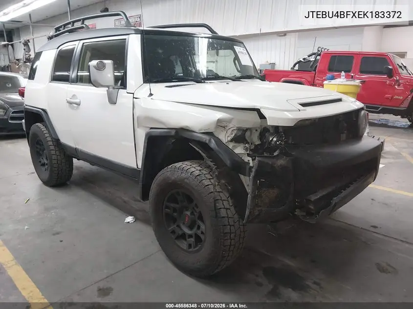 2014 Toyota Fj Cruiser VIN: JTEBU4BFXEK183372 Lot: 45586348