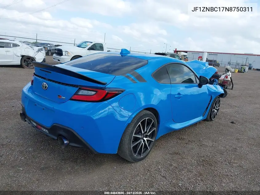2022 Toyota Gr86 VIN: JF1ZNBC17N8750311 Lot: 44843686