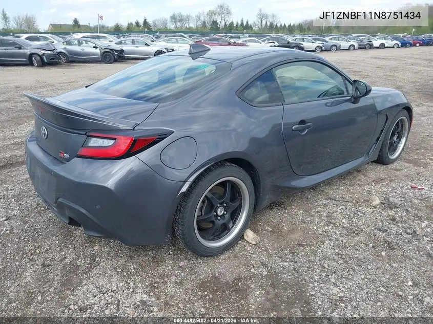 2022 Toyota Gr86 Premium VIN: JF1ZNBF11N8751434 Lot: 44925402