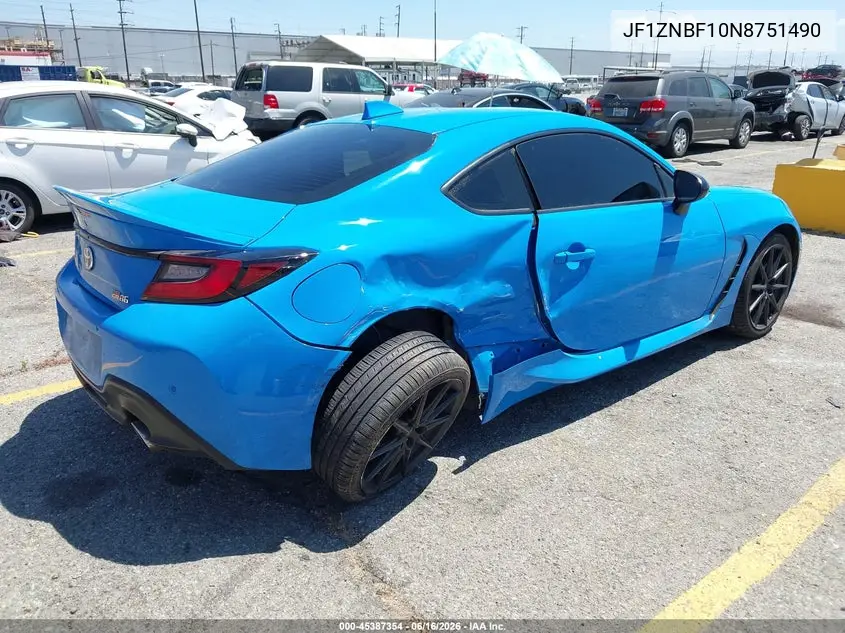 2022 Toyota Gr86 Premium VIN: JF1ZNBF10N8751490 Lot: 45387354