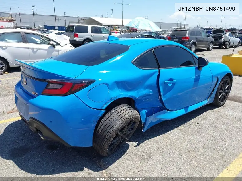 2022 Toyota Gr86 Premium VIN: JF1ZNBF10N8751490 Lot: 45387354