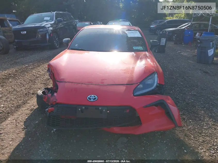 2022 Toyota Gr86 Premium VIN: JF1ZNBF16N8750506 Lot: 45606660