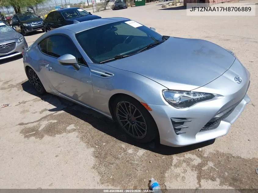 2017 Toyota 86 VIN: JF1ZNAA17H8706889 Lot: 45438645