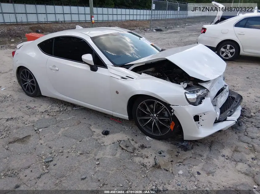 2017 Toyota 86 VIN: JF1ZNAA16H8703322 Lot: 45513484