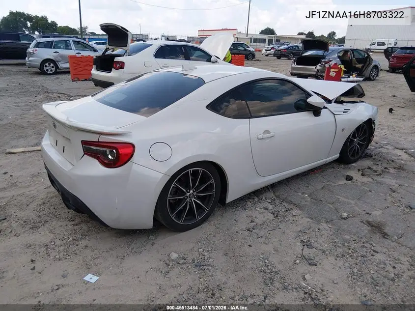 2017 Toyota 86 VIN: JF1ZNAA16H8703322 Lot: 45513484