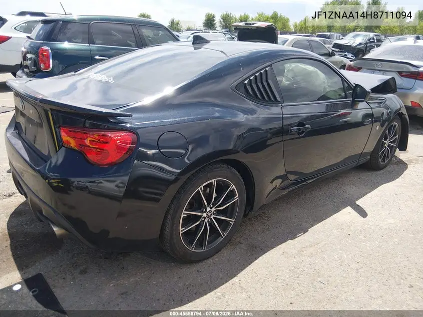 2017 Toyota 86 VIN: JF1ZNAA14H8711094 Lot: 45558794