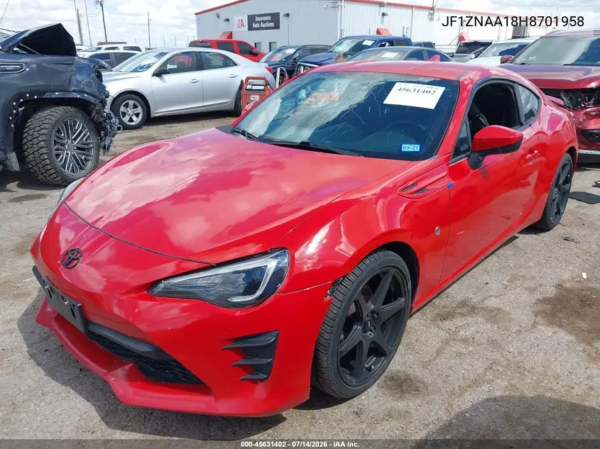 2017 Toyota 86 VIN: JF1ZNAA18H8701958 Lot: 45631402