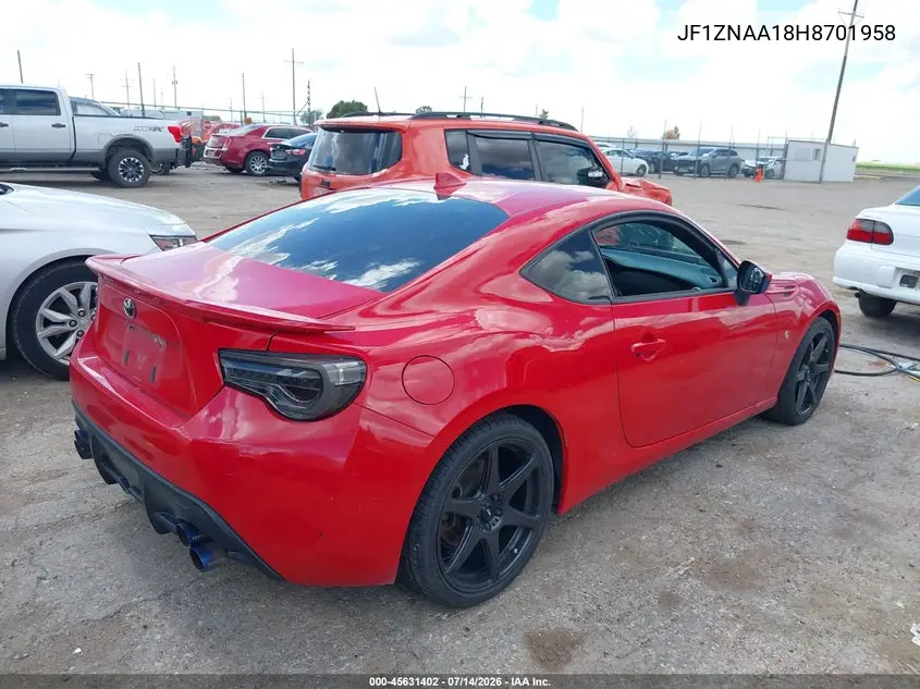 2017 Toyota 86 VIN: JF1ZNAA18H8701958 Lot: 45631402