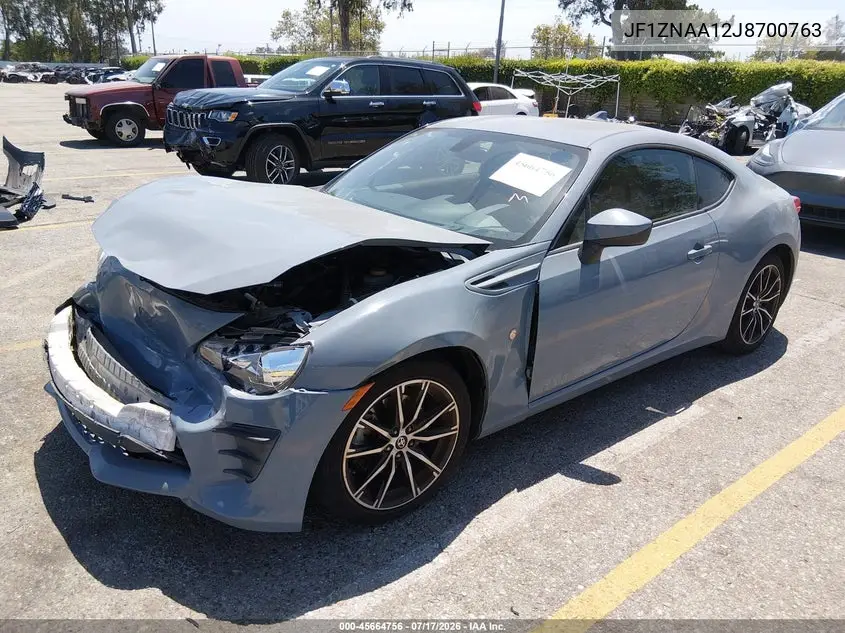 2018 Toyota 86 VIN: JF1ZNAA12J8700763 Lot: 45664756