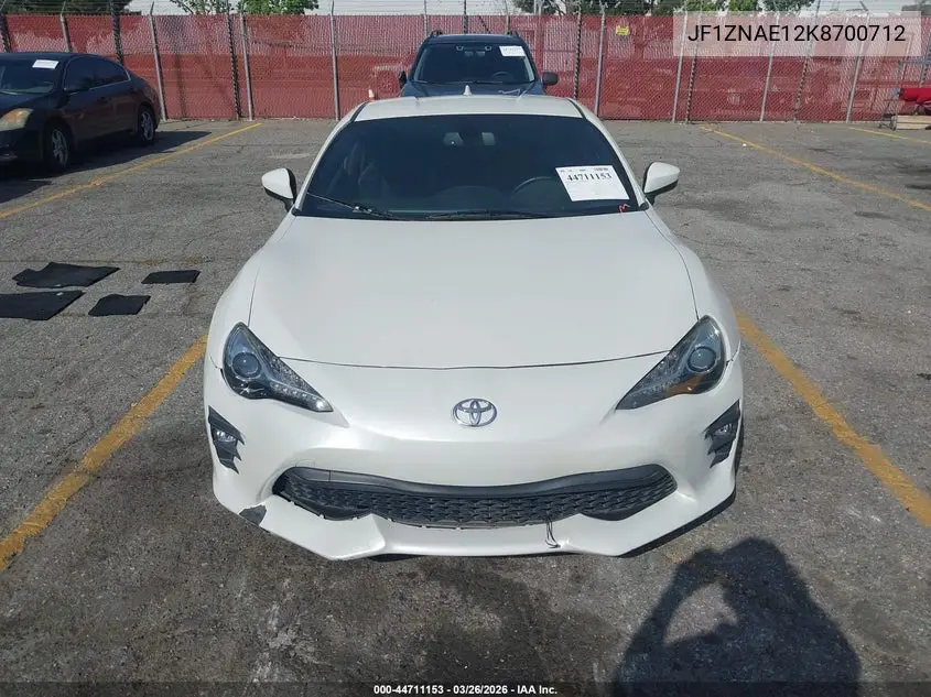 2019 Toyota 86 Gt VIN: JF1ZNAE12K8700712 Lot: 44711153