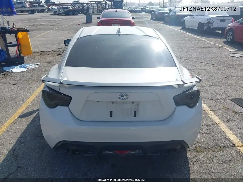 2019 Toyota 86 Gt VIN: JF1ZNAE12K8700712 Lot: 44711153