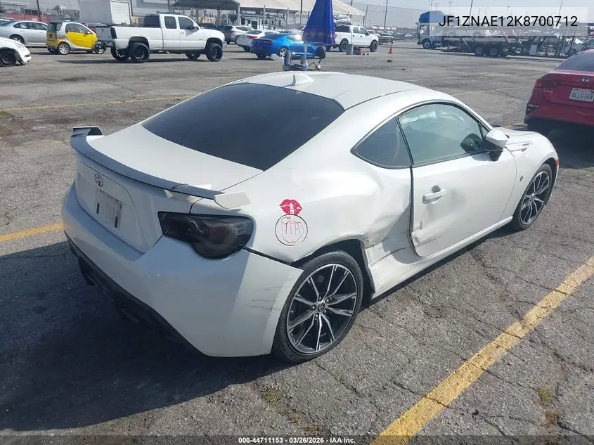 2019 Toyota 86 Gt VIN: JF1ZNAE12K8700712 Lot: 44711153