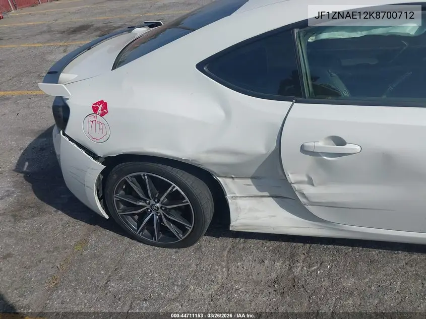 2019 Toyota 86 Gt VIN: JF1ZNAE12K8700712 Lot: 44711153
