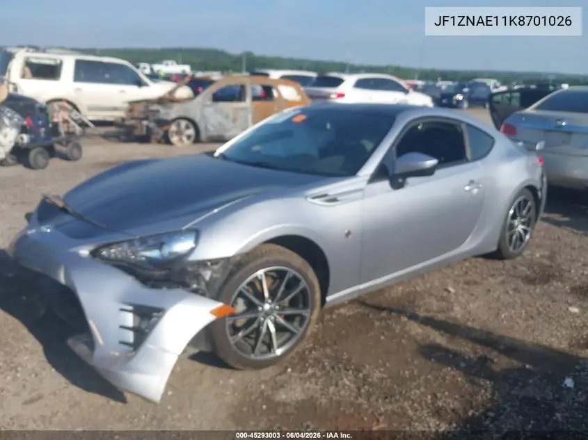 2019 Toyota 86 Gt VIN: JF1ZNAE11K8701026 Lot: 45293003