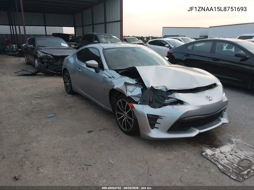 2020 Toyota 86 VIN: JF1ZNAA15L8751693 Lot: 45454702