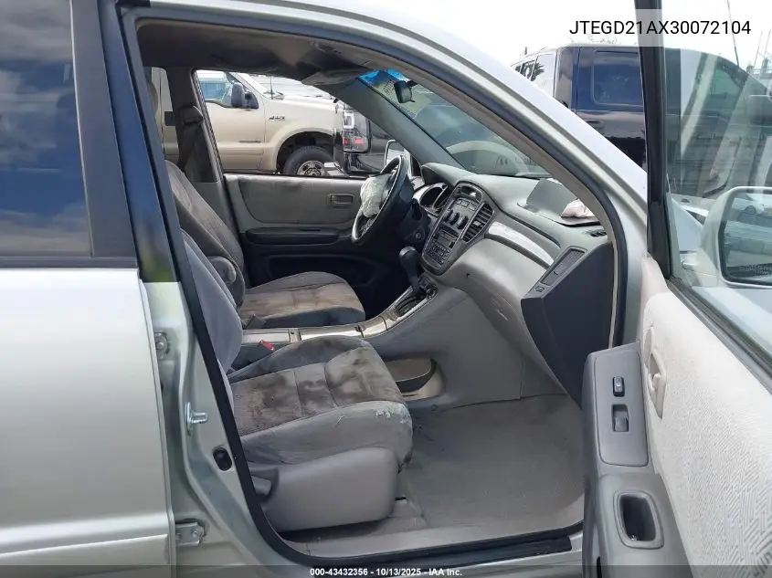JTEGD21AX30072104 2003 Toyota Highlander