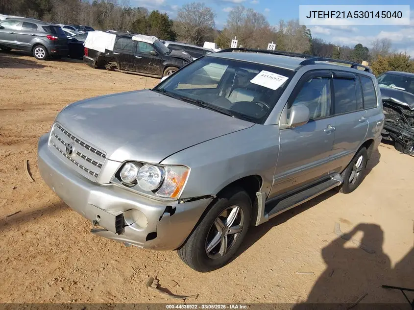 JTEHF21A530145040 2003 Toyota Highlander V6