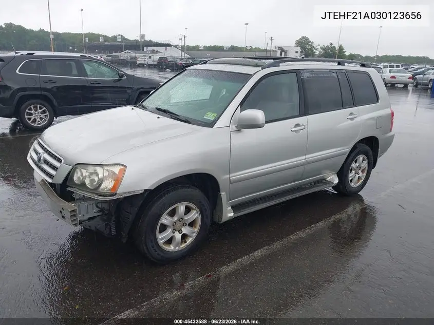2003 Toyota Highlander V6 VIN: JTEHF21A030123656 Lot: 45432588