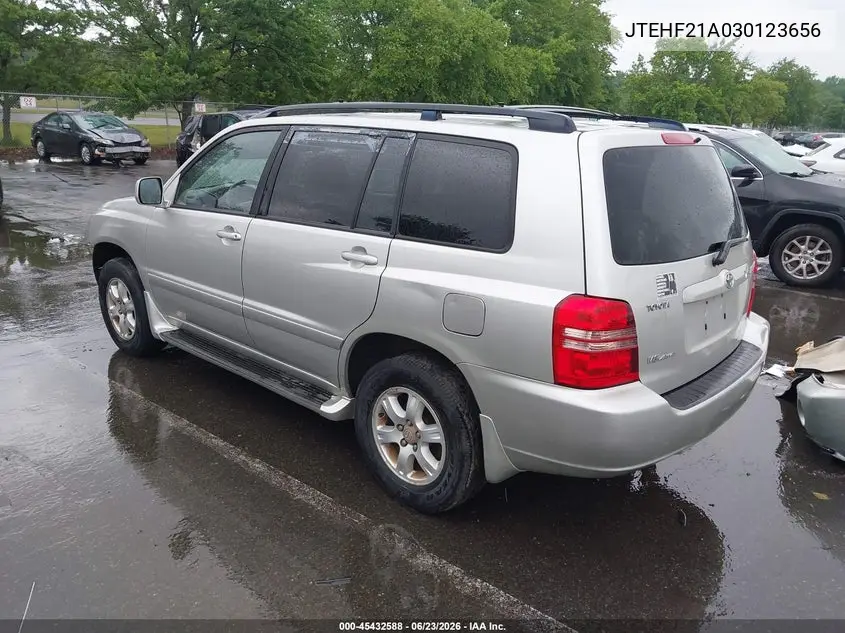 2003 Toyota Highlander V6 VIN: JTEHF21A030123656 Lot: 45432588