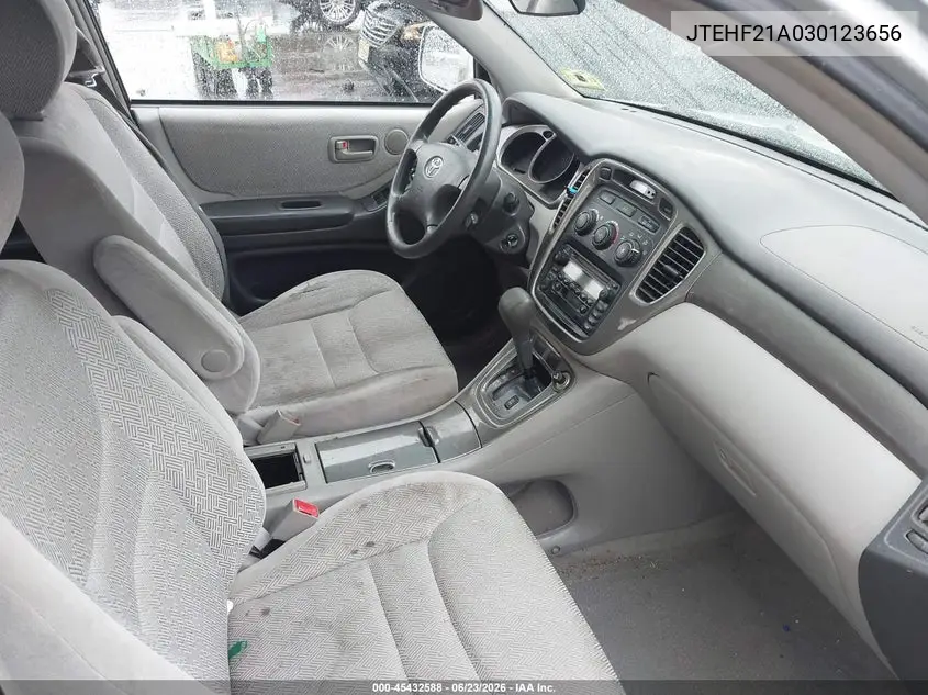 2003 Toyota Highlander V6 VIN: JTEHF21A030123656 Lot: 45432588
