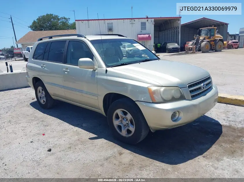 2003 Toyota Highlander VIN: JTEGD21A330069979 Lot: 45446528