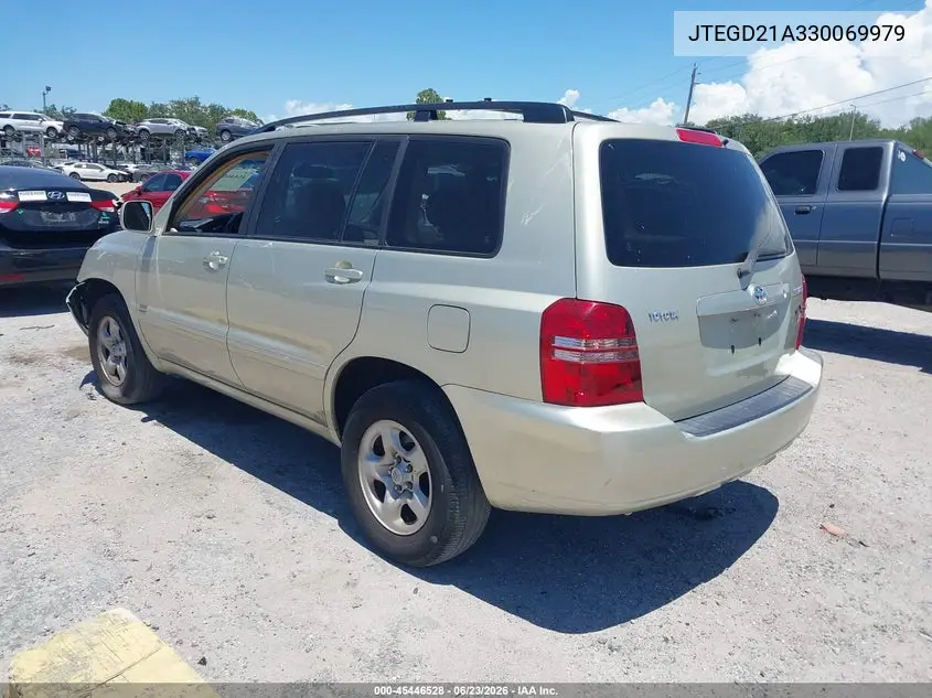 2003 Toyota Highlander VIN: JTEGD21A330069979 Lot: 45446528