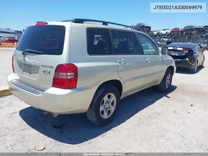 2003 Toyota Highlander VIN: JTEGD21A330069979 Lot: 45446528