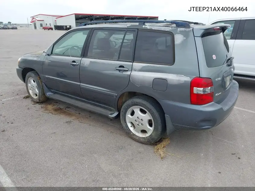 2004 Toyota Highlander VIN: JTEEP21AX40066464 Lot: 45249368