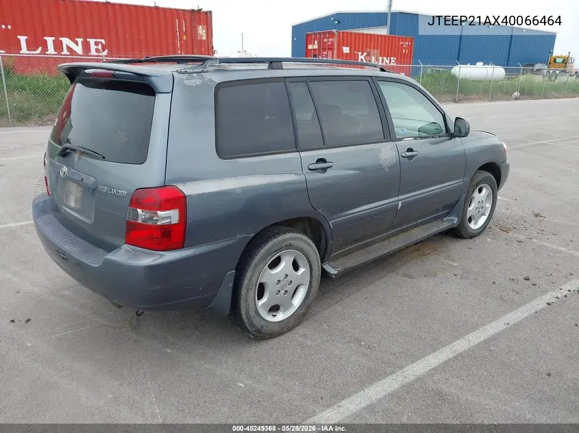 2004 Toyota Highlander VIN: JTEEP21AX40066464 Lot: 45249368