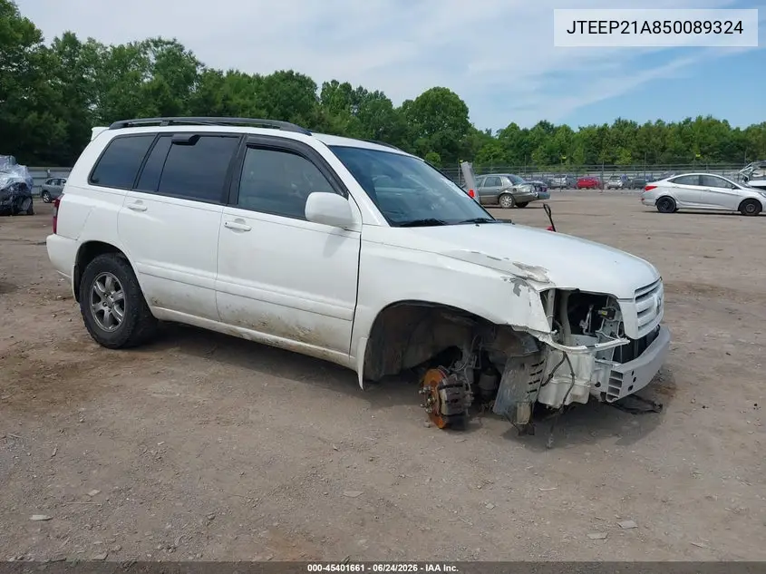 JTEEP21A850089324 2005 Toyota Highlander V6
