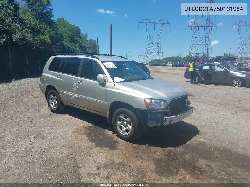 JTEGD21A750131984 2005 Toyota Highlander