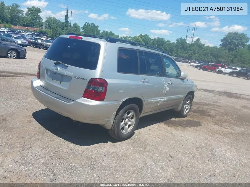 JTEGD21A750131984 2005 Toyota Highlander