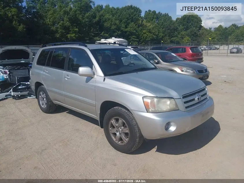 2005 Toyota Highlander V6 VIN: JTEEP21A150093845 Lot: 45649393