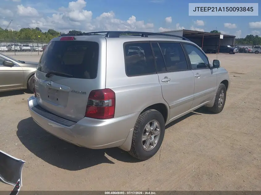2005 Toyota Highlander V6 VIN: JTEEP21A150093845 Lot: 45649393