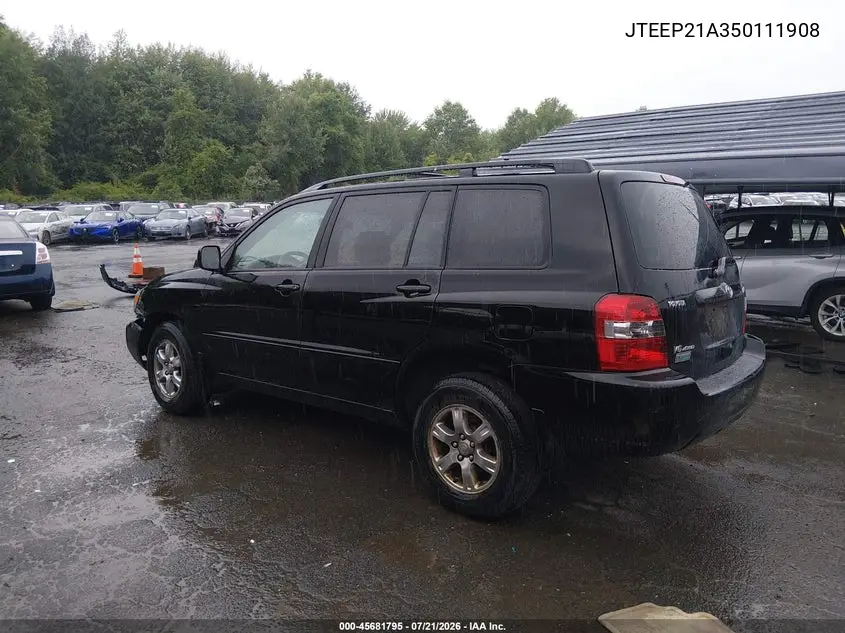 2005 Toyota Highlander V6 VIN: JTEEP21A350111908 Lot: 45681795