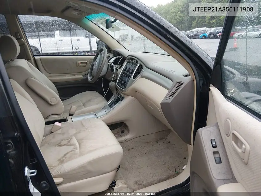 2005 Toyota Highlander V6 VIN: JTEEP21A350111908 Lot: 45681795