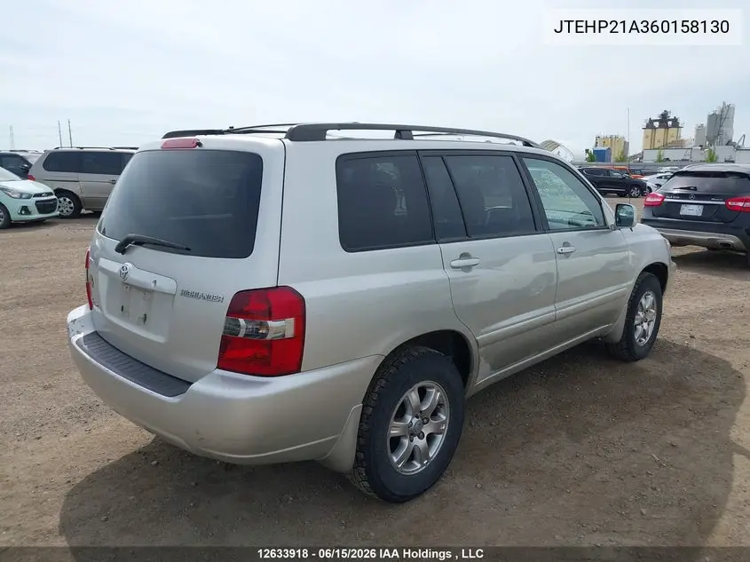2006 Toyota Highlander Limited VIN: JTEHP21A360158130 Lot: 12633918