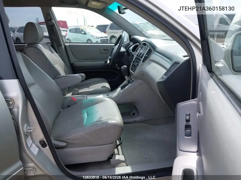 2006 Toyota Highlander Limited VIN: JTEHP21A360158130 Lot: 12633918
