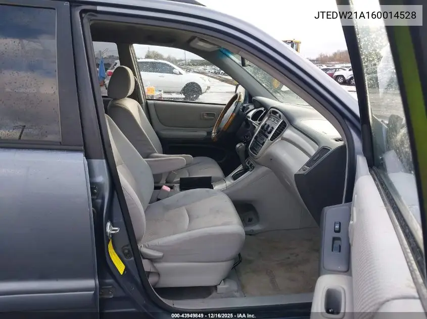 JTEDW21A160014528 2006 Toyota Highlander Hybrid V6