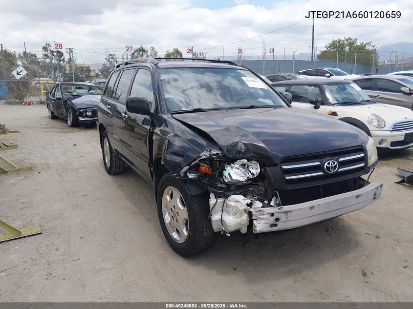 2006 Toyota Highlander Sport V6 VIN: JTEGP21A660120659 Lot: 45248653