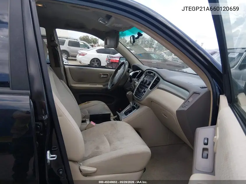 2006 Toyota Highlander Sport V6 VIN: JTEGP21A660120659 Lot: 45248653