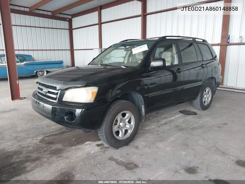 2006 Toyota Highlander VIN: JTEGD21A860148858 Lot: 45670652