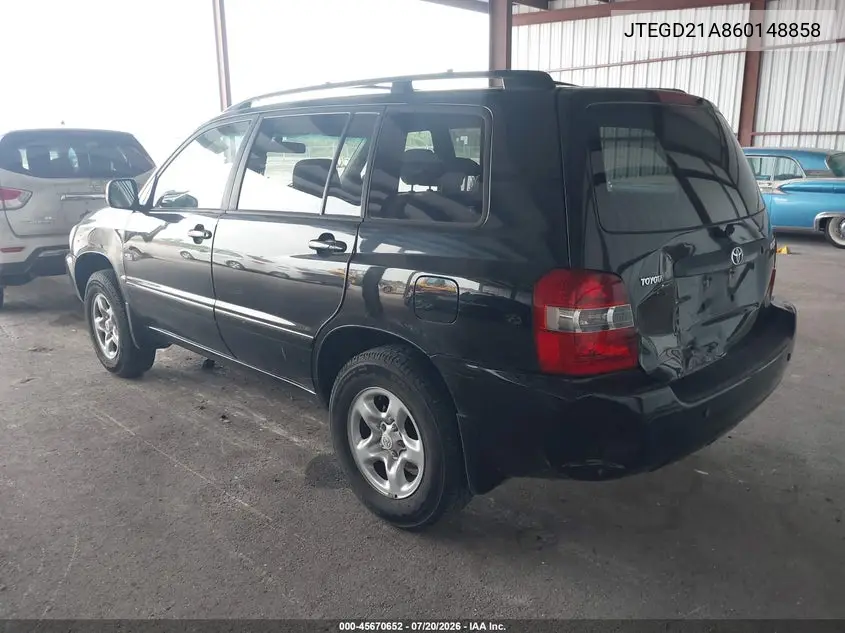 2006 Toyota Highlander VIN: JTEGD21A860148858 Lot: 45670652