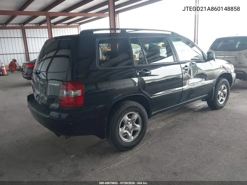 2006 Toyota Highlander VIN: JTEGD21A860148858 Lot: 45670652